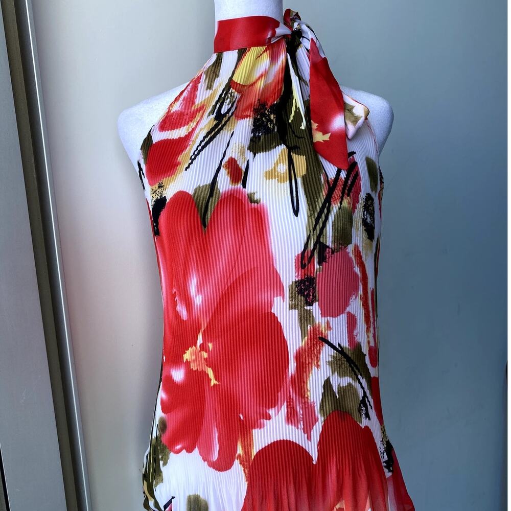 Womens Pink Floral Print Sleeveless Sere Nade High Neck Cami Tank Top Size XL